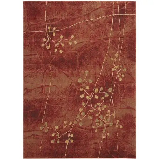 Red And Green Floral Non Skid Area Rug Photo 5