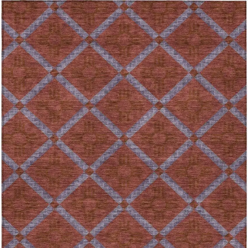 Red And Green Geometric Washable Indoor Outdoor Area Rug Photo 4