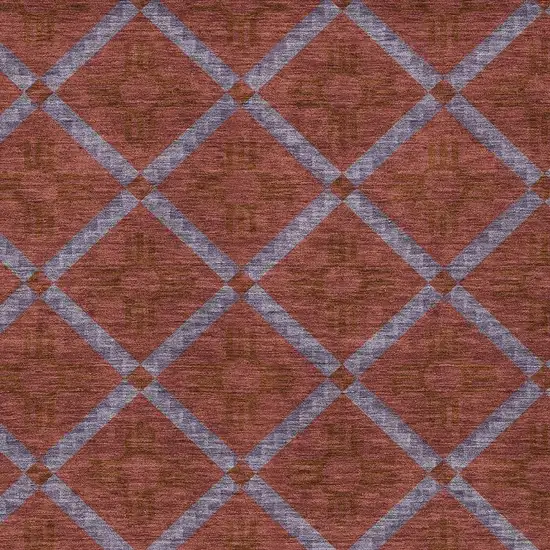 Red And Green Geometric Washable Indoor Outdoor Area Rug Photo 5
