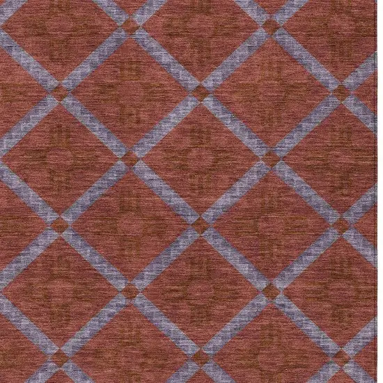 Red And Green Geometric Washable Indoor Outdoor Area Rug Photo 3