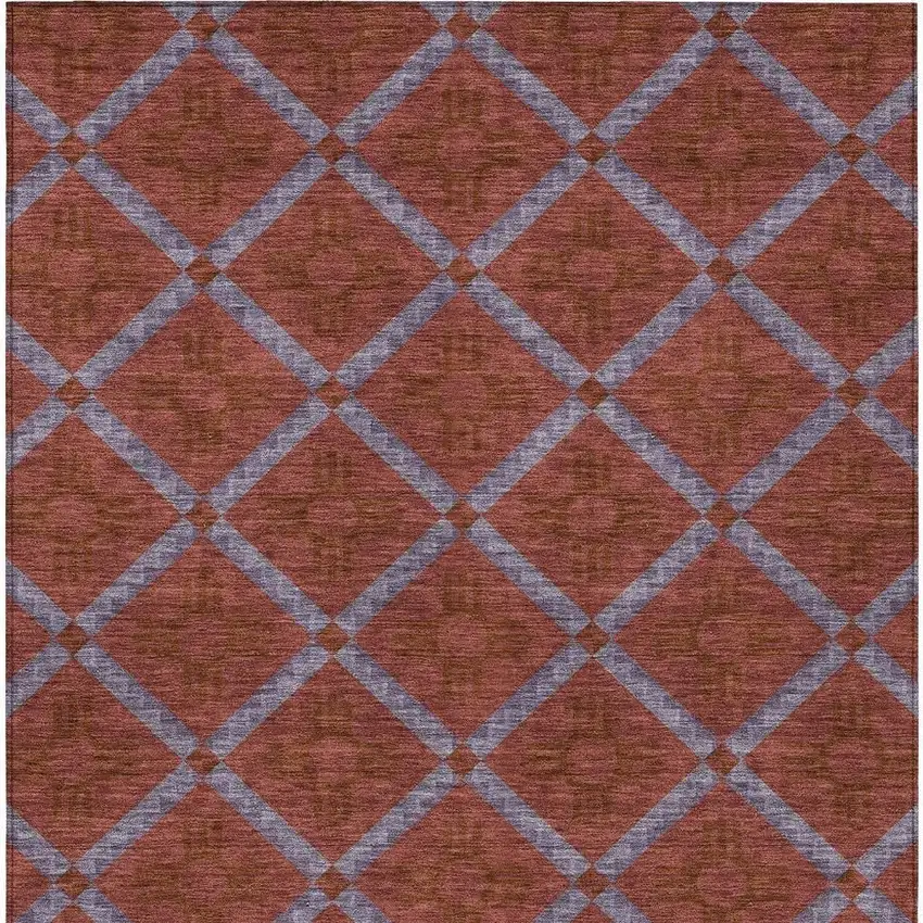 Red And Green Geometric Washable Indoor Outdoor Area Rug Photo 6