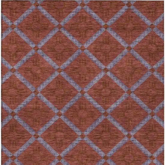 Red And Green Geometric Washable Indoor Outdoor Area Rug Photo 6