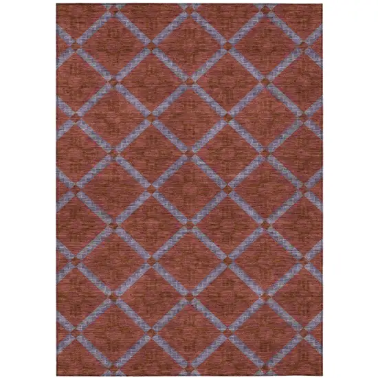 Red And Green Geometric Washable Indoor Outdoor Area Rug Photo 2