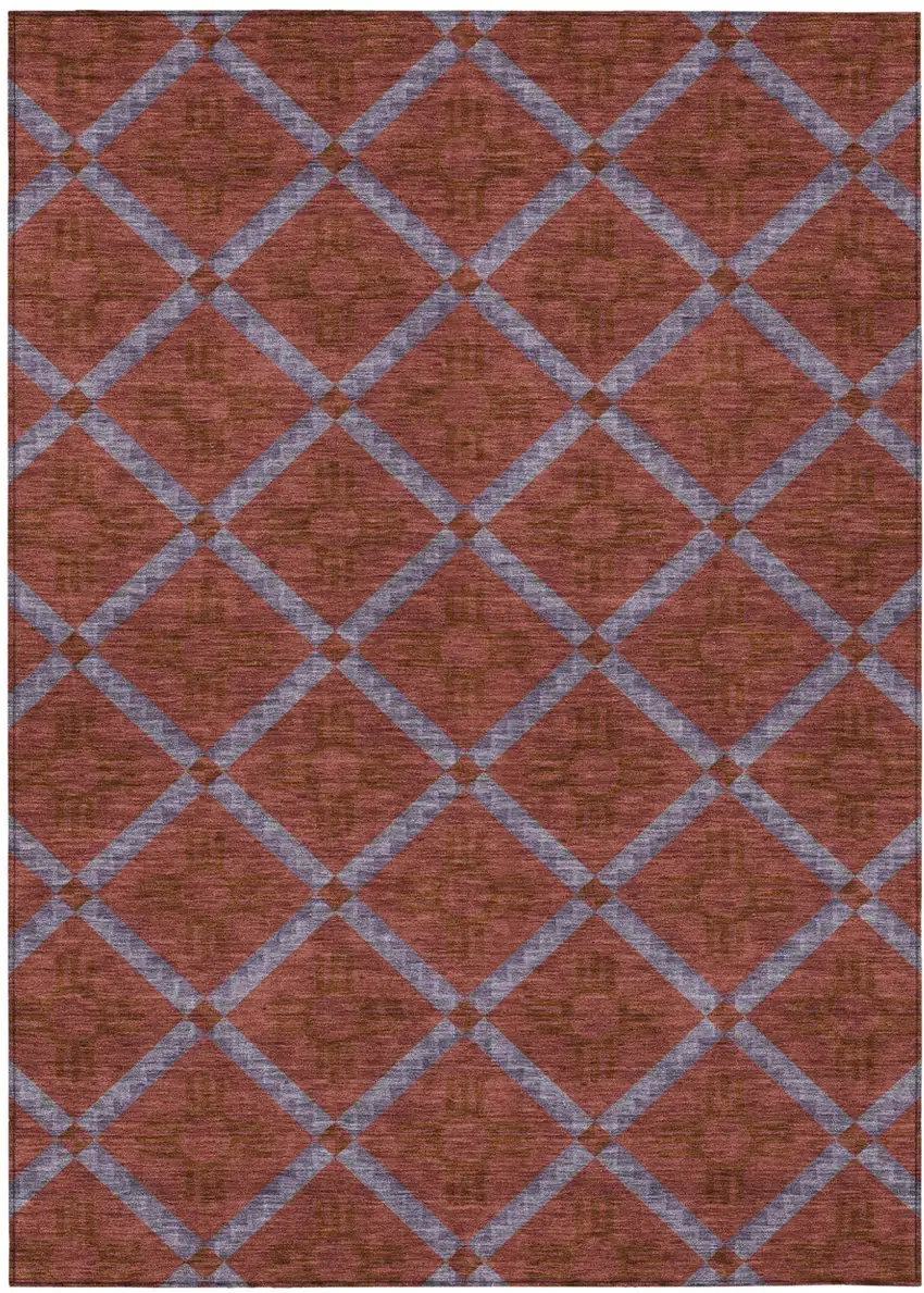 Red And Green Geometric Washable Indoor Outdoor Area Rug Photo 2