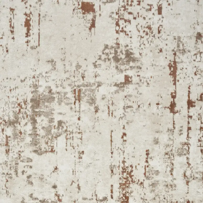 Red And Ivory Abstract Area Rug Photo 6