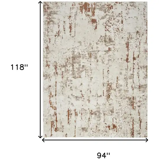 Red And Ivory Abstract Area Rug Photo 3