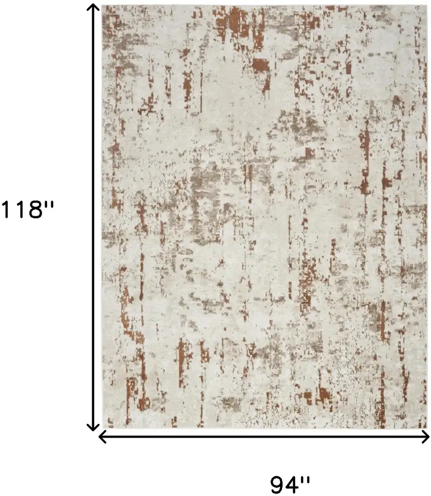 Red And Ivory Abstract Area Rug Photo 3