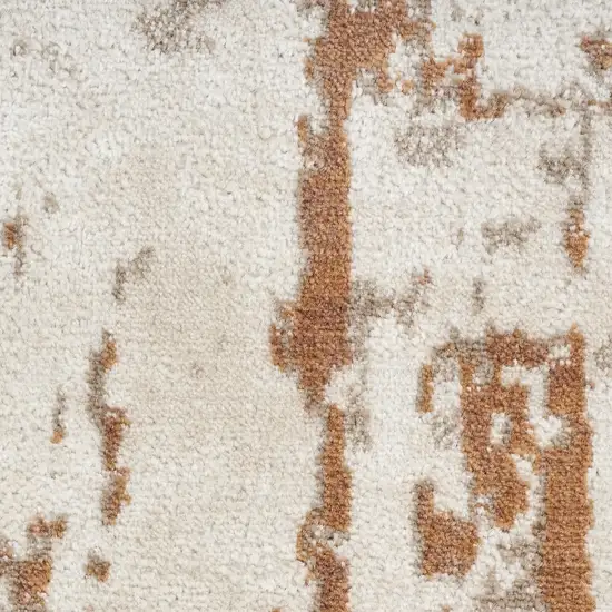 Red And Ivory Abstract Area Rug Photo 2