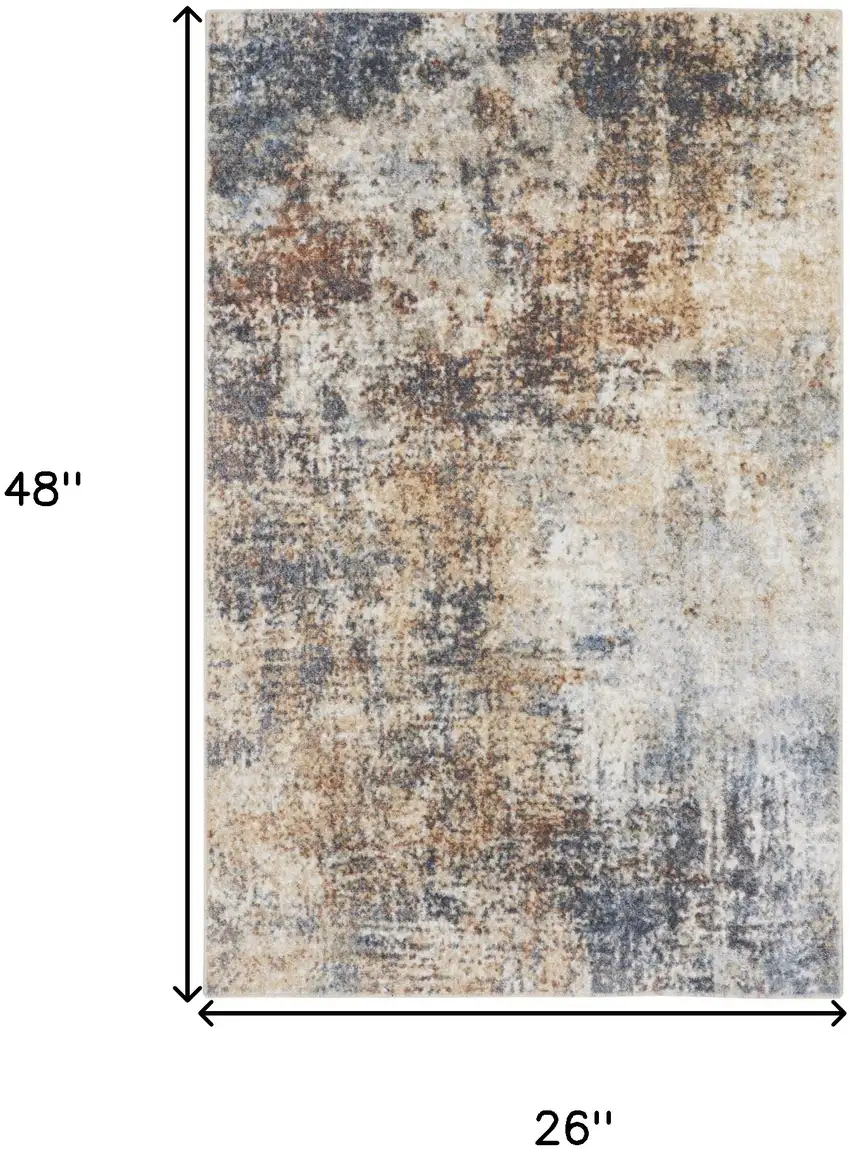 Red And Ivory Abstract Washable Area Rug Photo 3