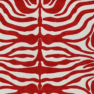 Photo of Red And Ivory Animal Print Washable Indoor Outdoor Area Rug