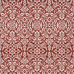 Photo of Red And Ivory Damask Washable Indoor Outdoor Area Rug