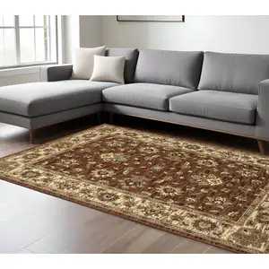 Photo of Red And Ivory Floral Area Rug