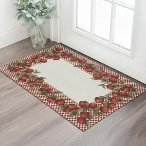 Photo of Red And Ivory Geometric Washable Area Rug With UV Protection