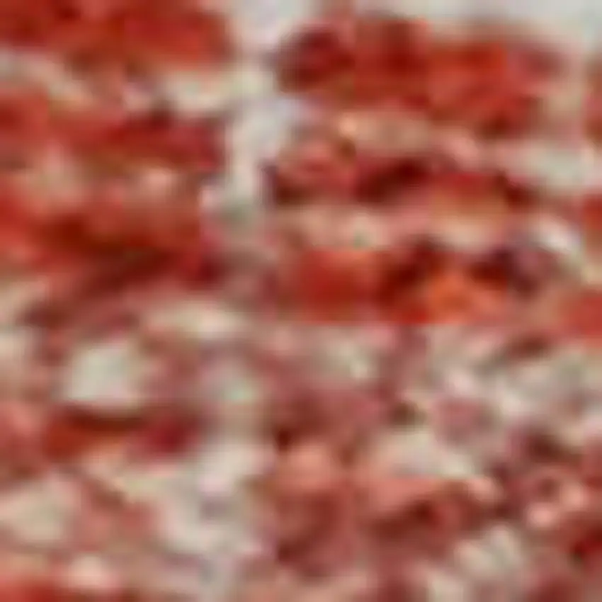 Red And Ivory Geometric Washable Area Rug With UV Protection Photo 2