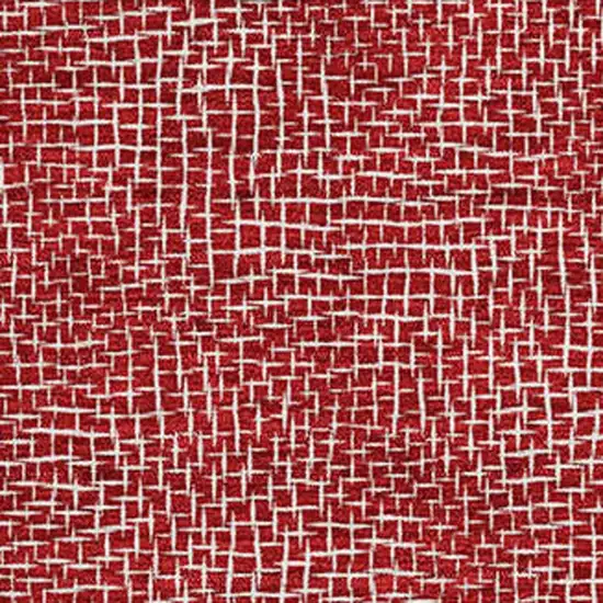 Red And Ivory Geometric Washable Area Rug With UV Protection Photo 4