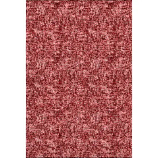 Red And Ivory Geometric Washable Area Rug With UV Protection Photo 5