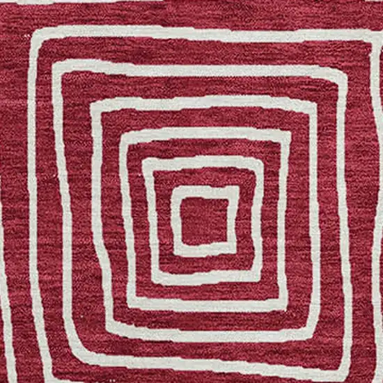 Red And Ivory Geometric Washable Indoor Outdoor Area Rug Photo 6