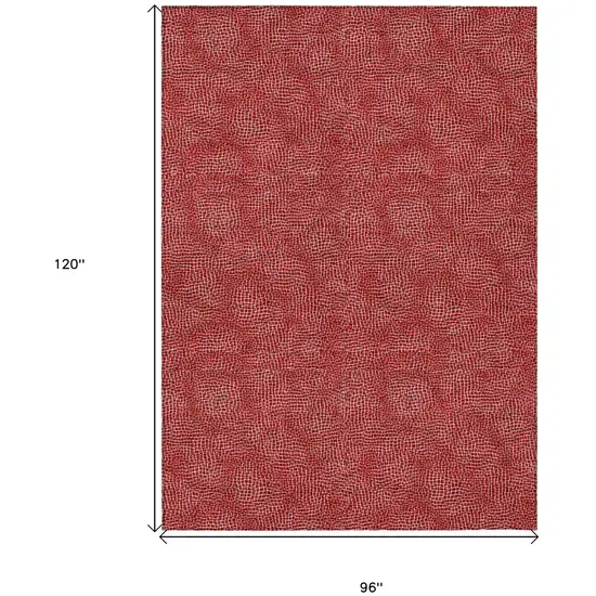 Red And Ivory Geometric Washable Indoor Outdoor Area Rug Photo 7