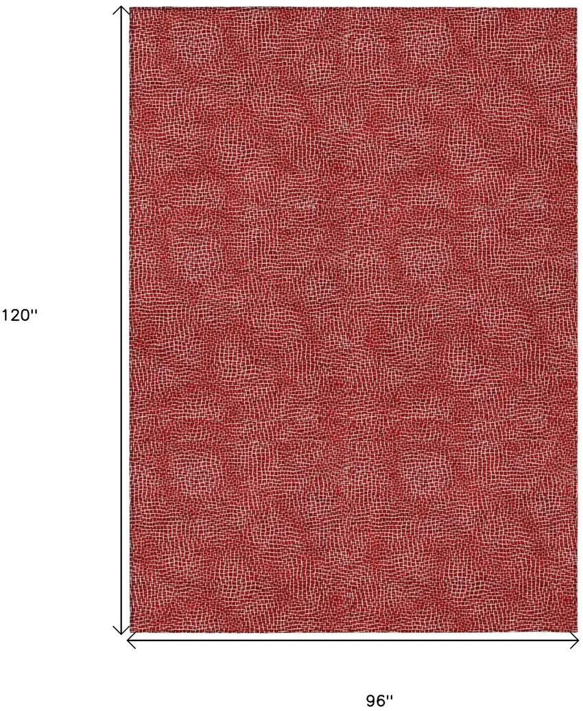 Red And Ivory Geometric Washable Indoor Outdoor Area Rug Photo 7