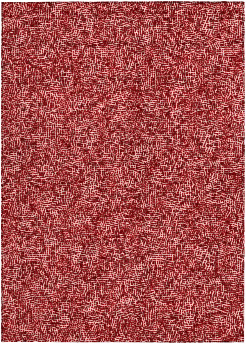 Red And Ivory Geometric Washable Indoor Outdoor Area Rug Photo 6