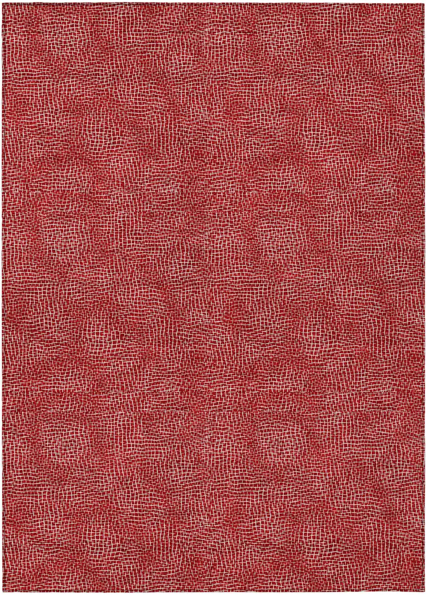 Red And Ivory Geometric Washable Indoor Outdoor Area Rug Photo 2