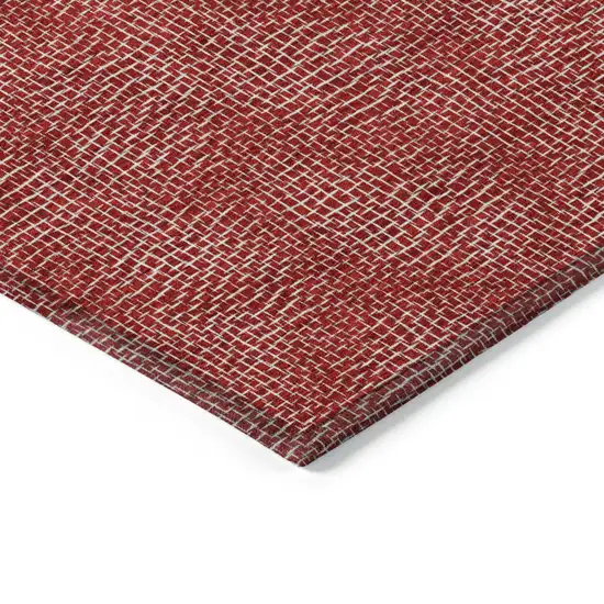 Red And Ivory Geometric Washable Indoor Outdoor Area Rug Photo 4