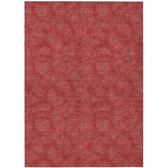 Red And Ivory Geometric Washable Indoor Outdoor Area Rug Photo 2