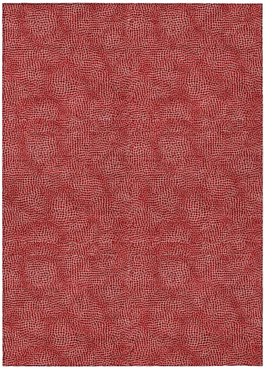 Red And Ivory Geometric Washable Indoor Outdoor Area Rug Photo 2