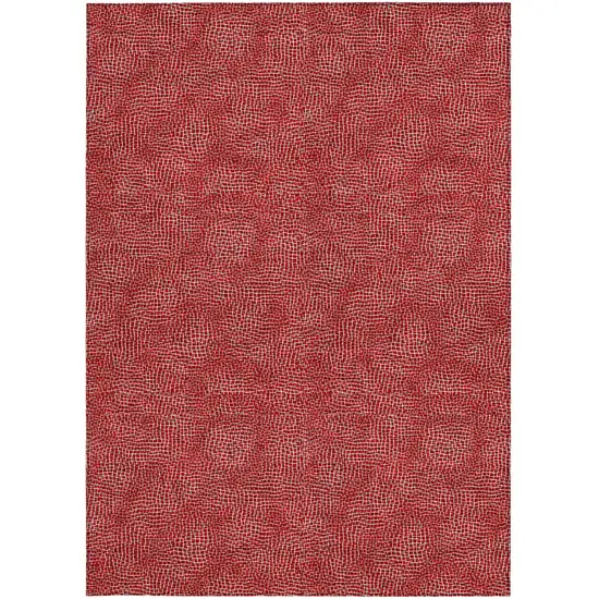 Red And Ivory Geometric Washable Indoor Outdoor Area Rug Photo 6