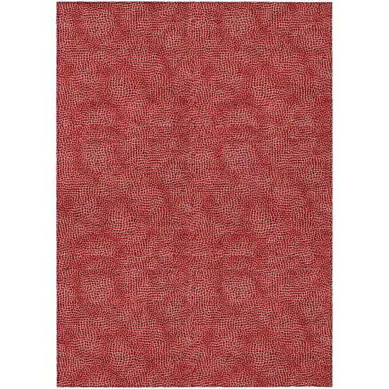 Red And Ivory Geometric Washable Indoor Outdoor Area Rug Photo 2
