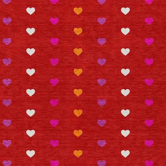 Red And Ivory Geometric Washable Indoor Outdoor Area Rug Photo 2