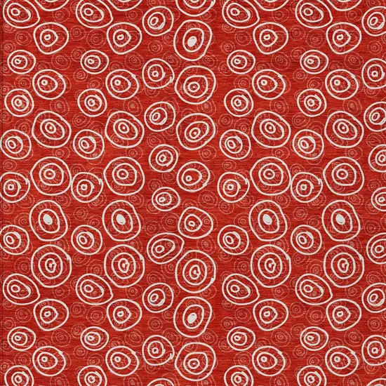 Red And Ivory Geometric Washable Indoor Outdoor Area Rug Photo 4