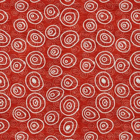 Red And Ivory Geometric Washable Indoor Outdoor Area Rug Photo 4