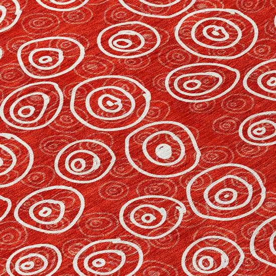 Red And Ivory Geometric Washable Indoor Outdoor Area Rug Photo 8