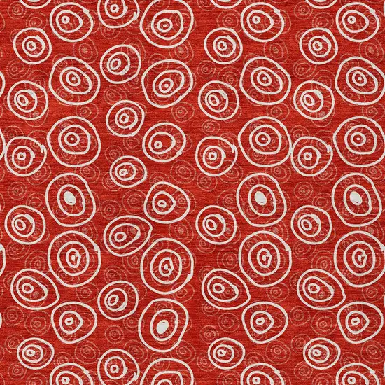 Red And Ivory Geometric Washable Indoor Outdoor Area Rug Photo 5