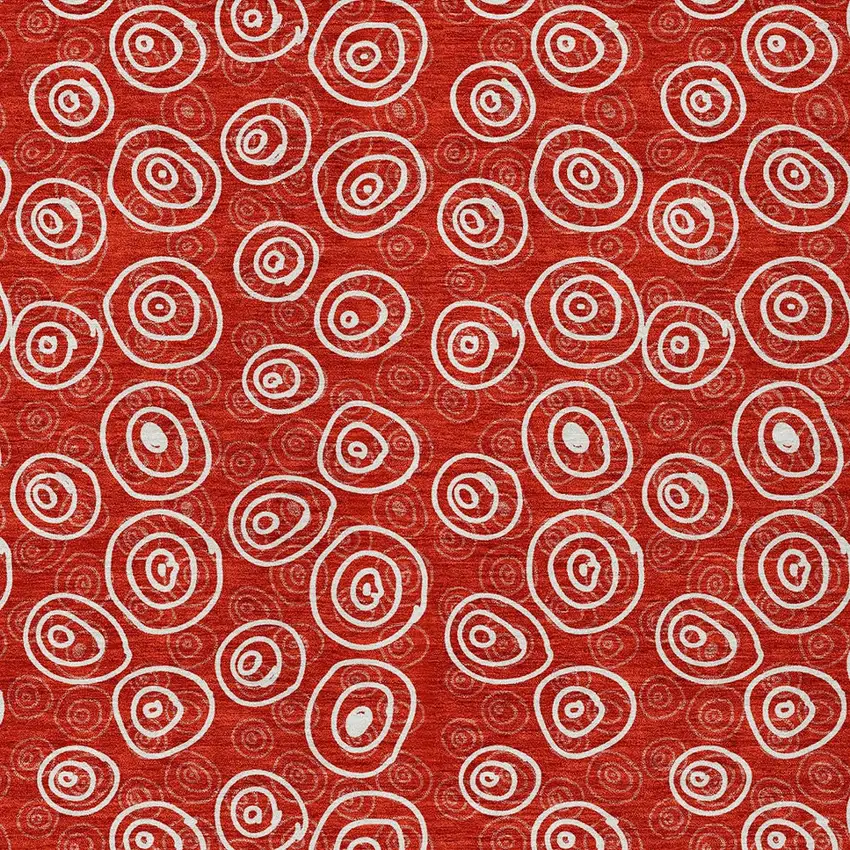 Red And Ivory Geometric Washable Indoor Outdoor Area Rug Photo 5