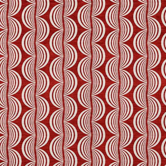 Red And Ivory Ogee Washable Indoor Outdoor Area Rug Photo 5