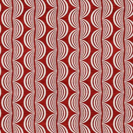 Red And Ivory Ogee Washable Indoor Outdoor Area Rug Photo 5