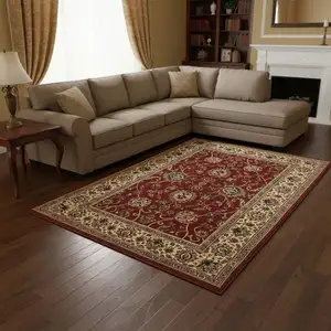 Photo of Red And Ivory Oriental Area Rug