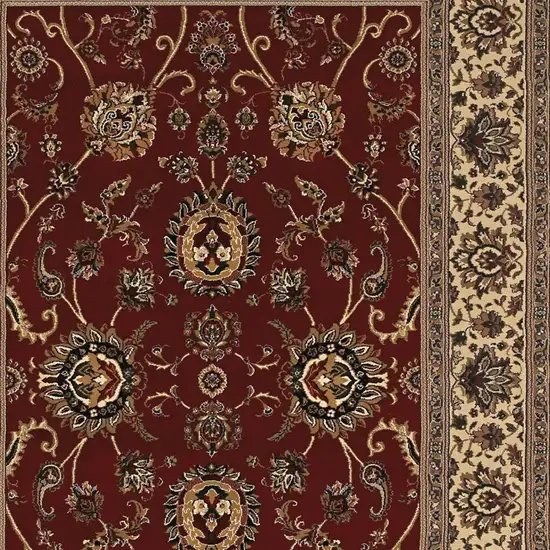 Red And Ivory Oriental Area Rug Photo 3