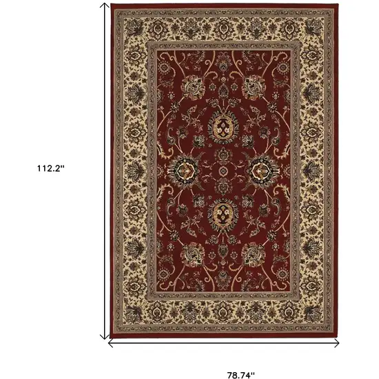 Red And Ivory Oriental Area Rug Photo 5
