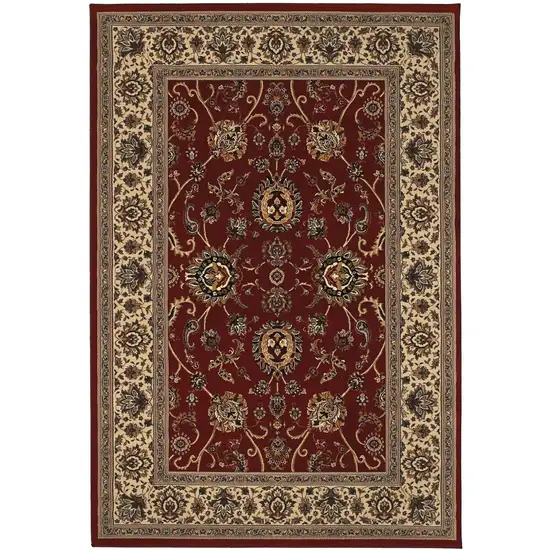 Red And Ivory Oriental Area Rug Photo 4