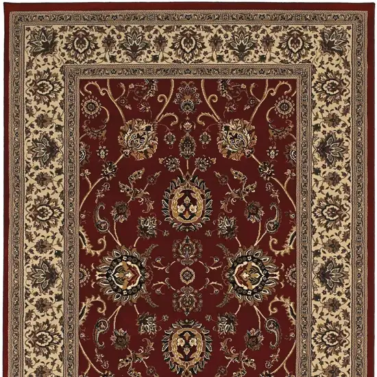 Red And Ivory Oriental Area Rug Photo 4