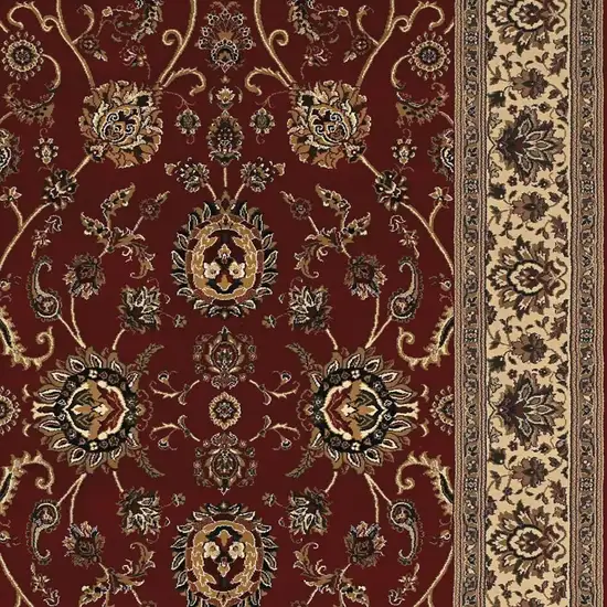 Red And Ivory Oriental Area Rug Photo 3