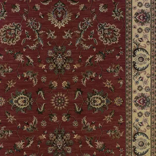 Red And Ivory Oriental Area Rug Photo 3