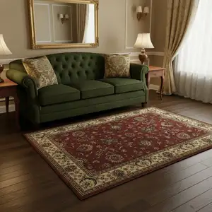 Photo of Red And Ivory Oriental Area Rug