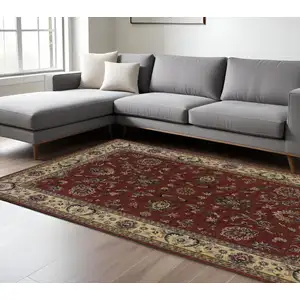 Photo of Red And Ivory Oriental Area Rug