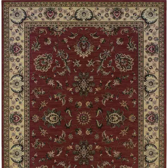 Red And Ivory Oriental Area Rug Photo 3