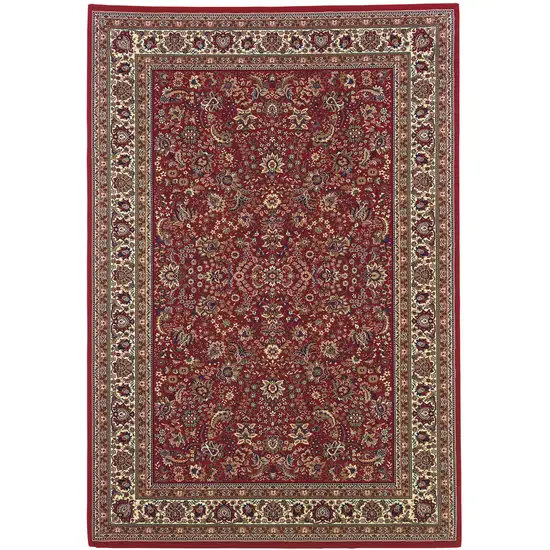 Red And Ivory Oriental Area Rug Photo 3