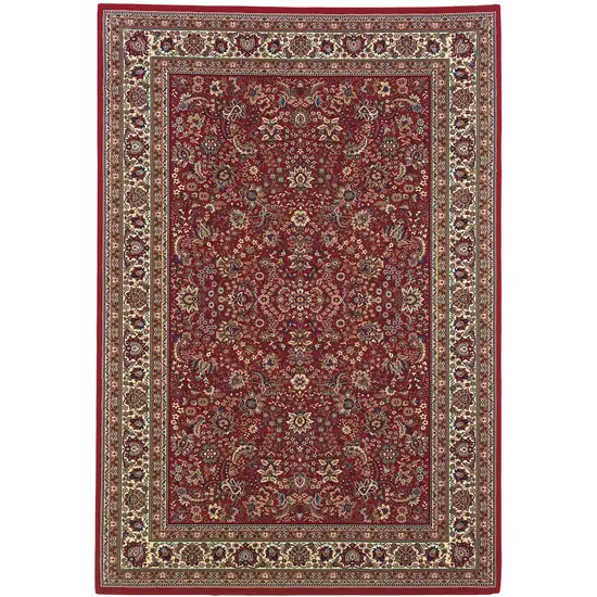 Red And Ivory Oriental Area Rug Photo 2
